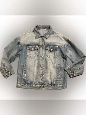 Vintage CantonWalker Light Wash Denim Jacket - Classic Button-Up Women’s Size L